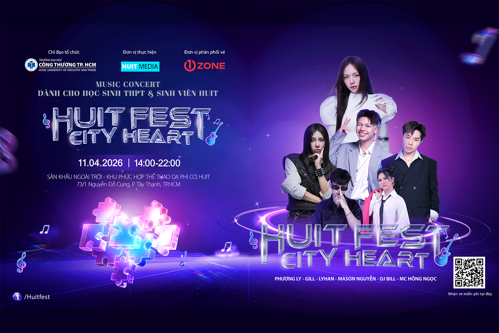 Tổ chức ngày hội học sinh THPT và Sinh viên HUIT - MUSIC CONCER - HUIT FEST 2026
