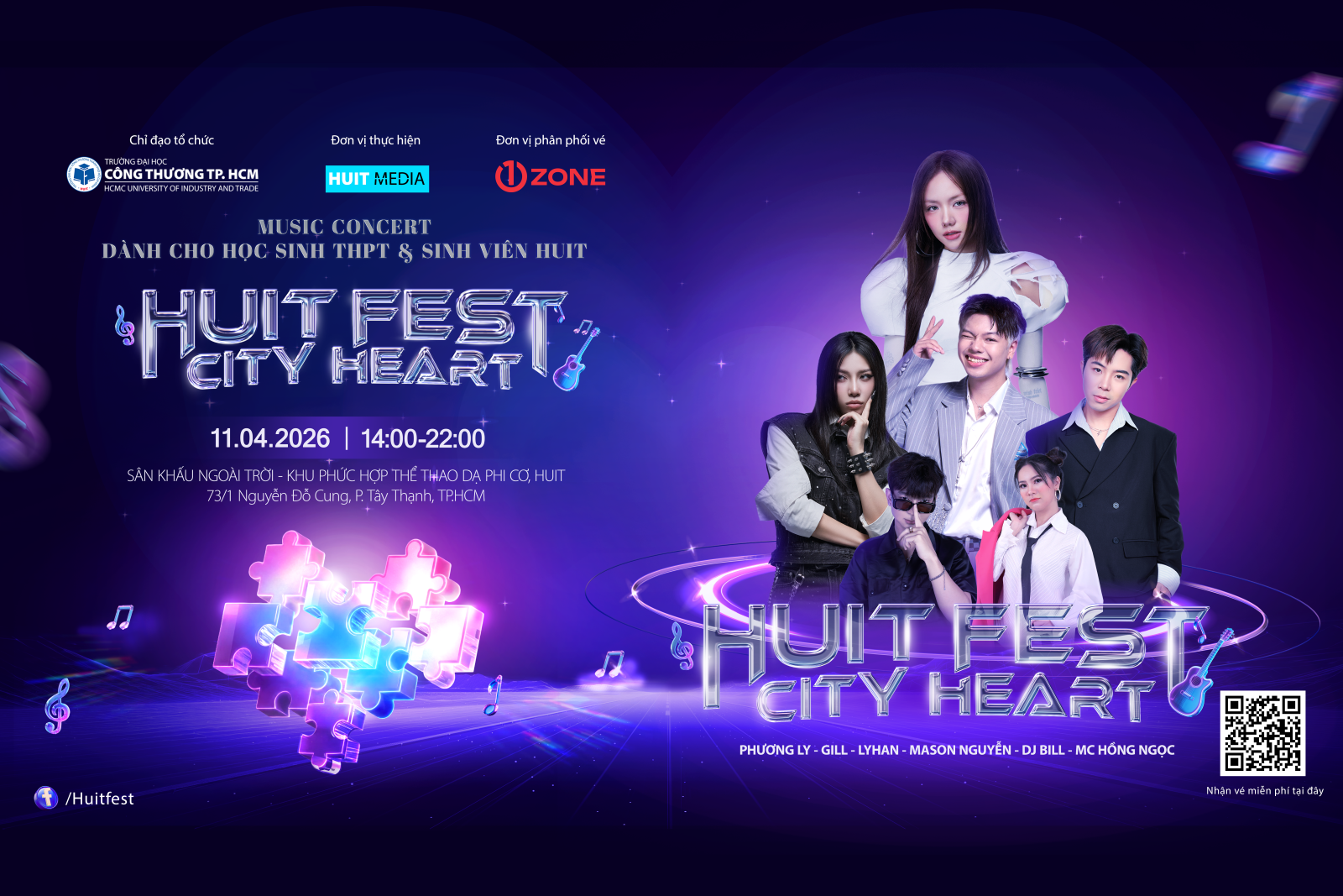 HUIT FEST 2026: Trường đại học “chơi lớn” mở concert miễn phí cho học sinh THPT