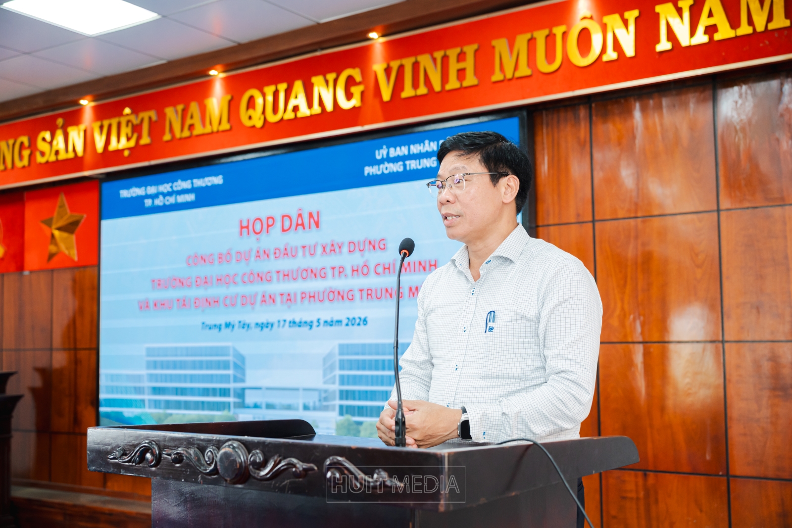Họp dân - Công bố dự án đầu tư xây dựng trường Đại học Công Thương TPHCM và khu tái định cư dự án tại phường Trung Mỹ Tây 