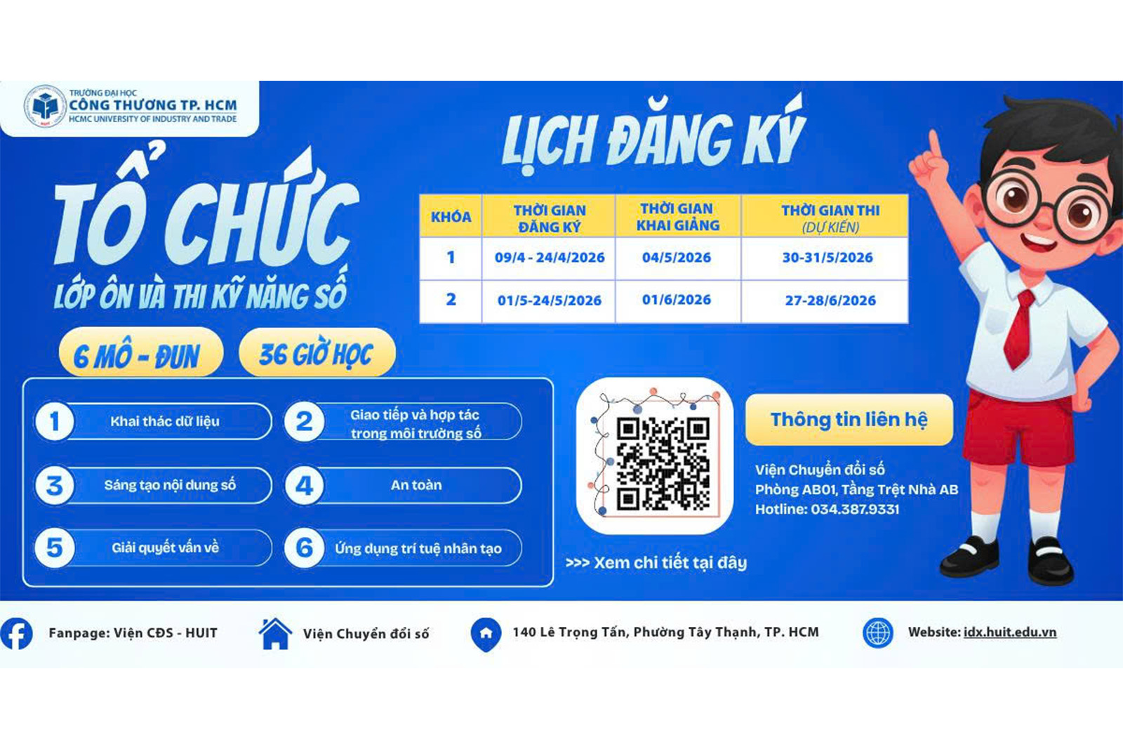 Thông báo tổ chức học và thi chứng nhận kỹ năng số 2026